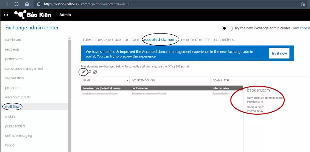 Nhận tất cả email sai địa chỉ về email quản trị trong Microsoft Office 365